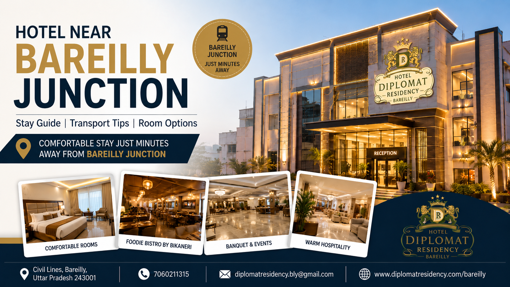 Hotel Near Bareilly Junction | Stay Guide | Hotel Diplomat Residency