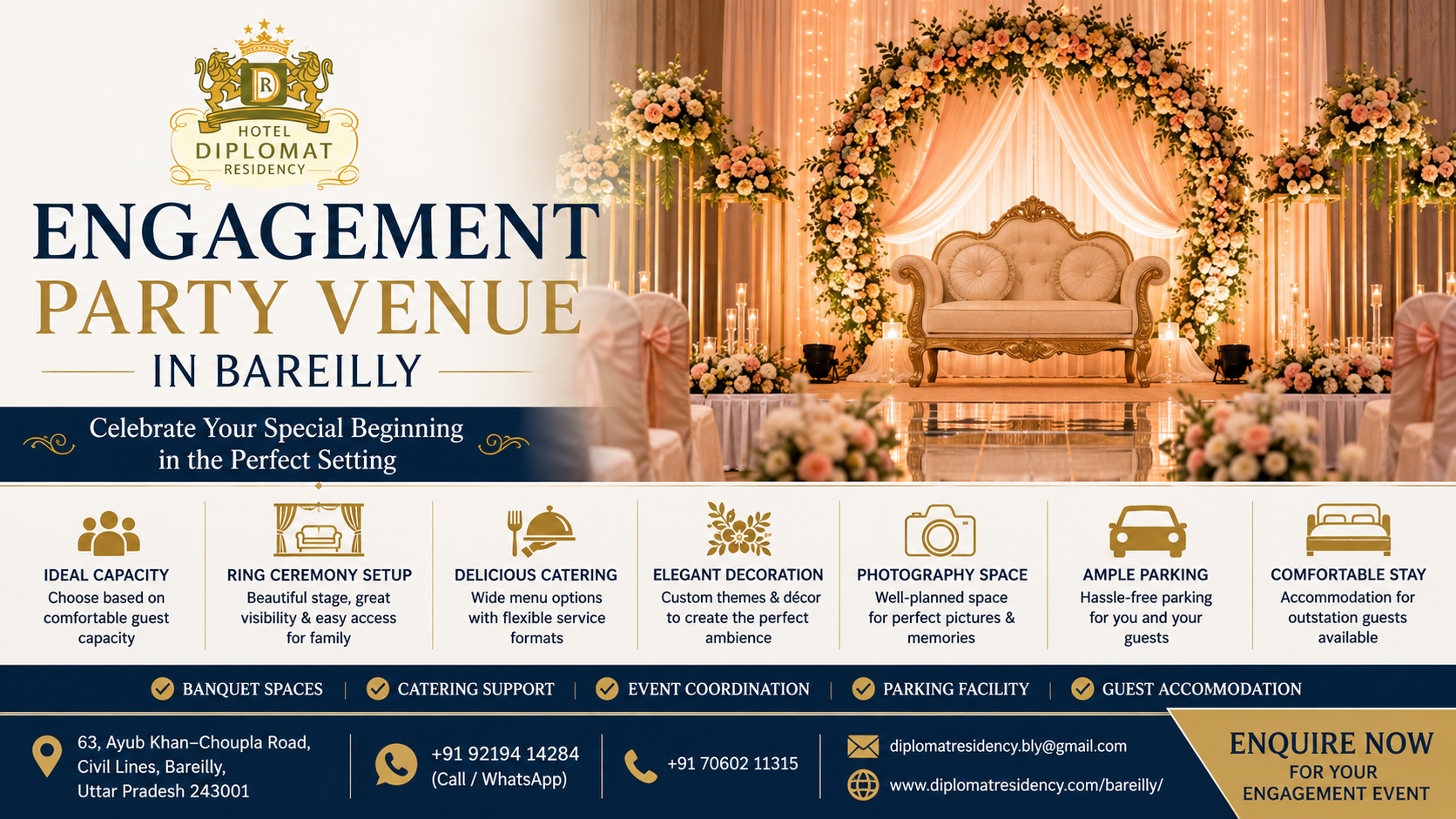 Engagement Party Venue in Bareilly | Hotel Diplomat Residency