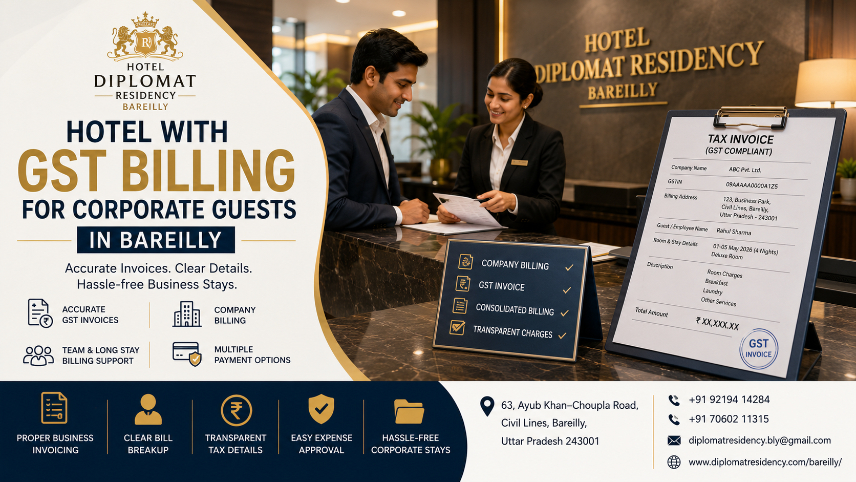 Hotel with GST Billing for Corporate Guests in Bareilly