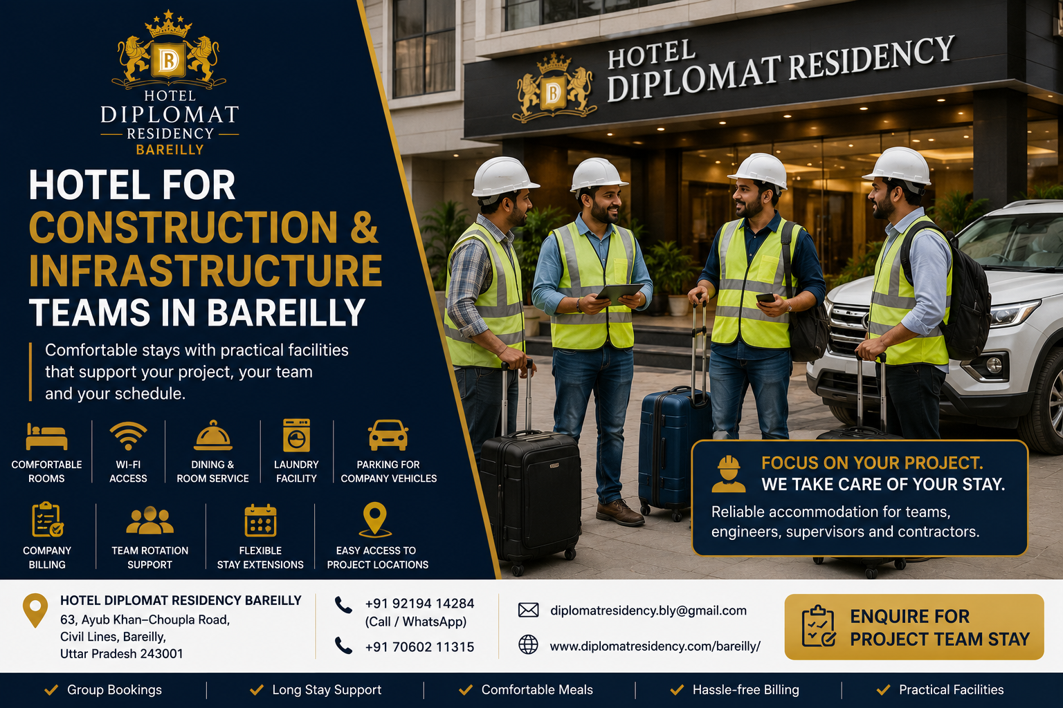 Hotel for Construction & Infrastructure Teams in Bareilly