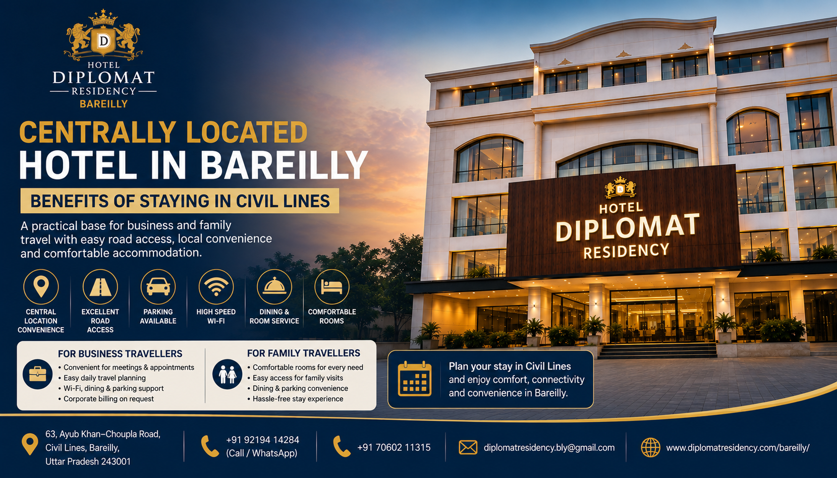 Centrally Located Hotel in Bareilly | Civil Lines Stay Guide