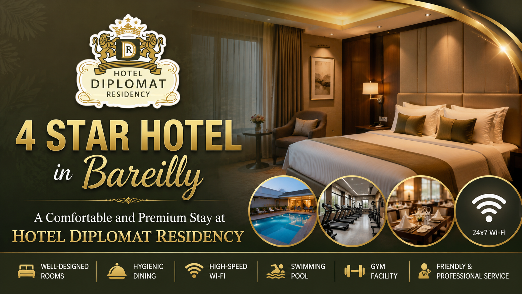 4 Star Hotel in Bareilly – A Comfortable and Premium Stay at Hotel Diplomat Residency